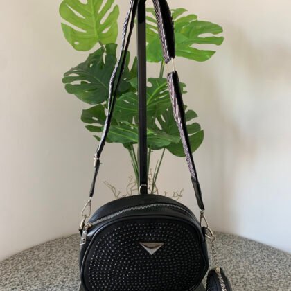 Bag redonda negra con brillo